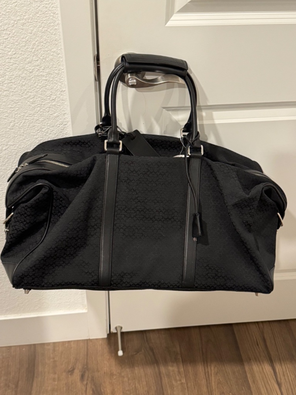 NWT Coach F77013 XL Signature C Duffle Travel Bag w/ Strap, Padlock & Key - Picture 9 of 16
